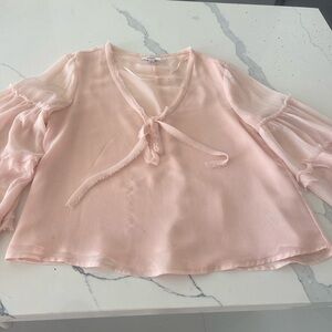 Kensie Blush Pink Tie-Front Blouse